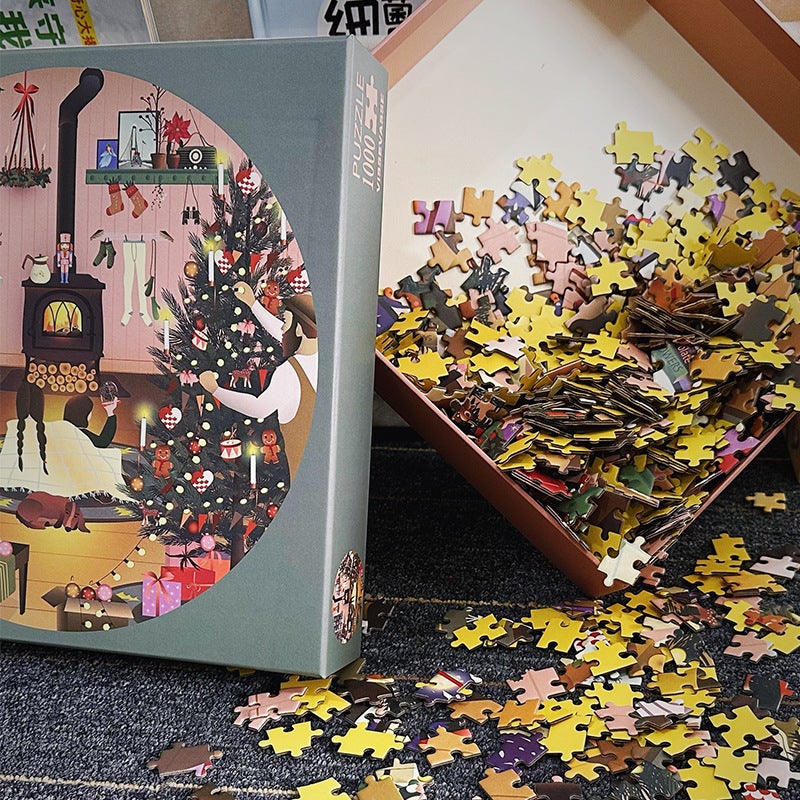 Overseas Christmas Series 1000-Piece Jigsaw Puzzle Leisure Boxed Christmas Series 1000P Adult Puzzle For Stress Relief - Image 2